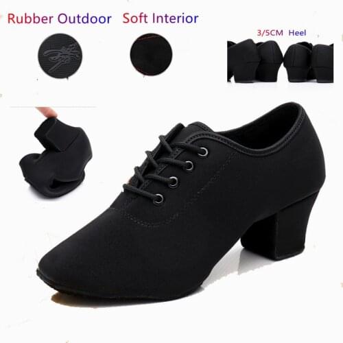 Canvas Professional Ballroom/Tango/Salsa/Latin Dance Shoes Rubber/Soft Sole 5CM/3CM Low Heels Dancing Shoes For Women