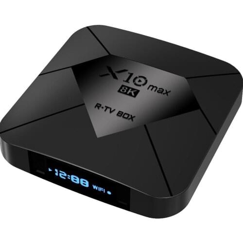 50pcs/lot X10 MAX 8K TV BOX Android 9.0 Amlogic S905X3 4G RAM 128GB ROM 5G Dual WIFI BT4.0 USB 3.0 LED Display 8K