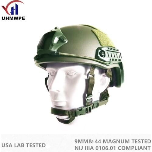 UHMWPE ISO Certified DELUXE Worm Dial NIJ Level IIIA FAST High Cut Bulletproof UHMWPE allistic Helmet With 5 Yrs Warranty