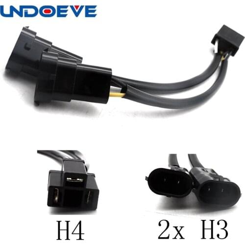 Undoeve H4-H3 Wiring Harness Adapters For Headlights Harness /Fog Lamps