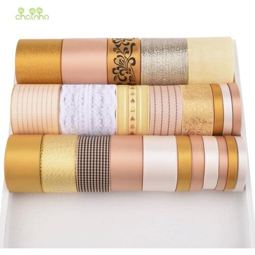 High quality,Mixed Ginger yellow Ribbon Set For DIY Handmade Gift & Craft Packing,Hair Ornament Accessories,Package 24Yard,HB117