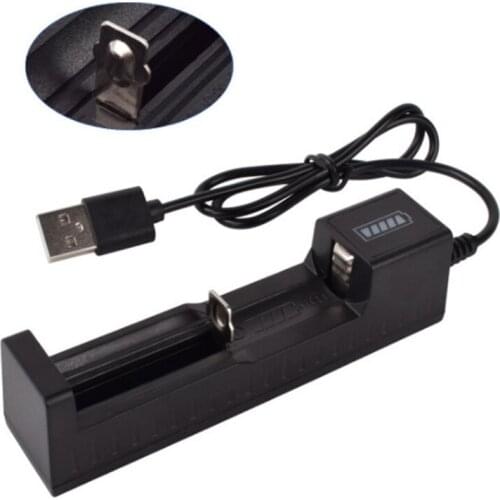 M2EC Lithium Battery Charger with USB 1 Slot Battery Quick Charging 18650 14500 16340 Recharging Batteries Portable