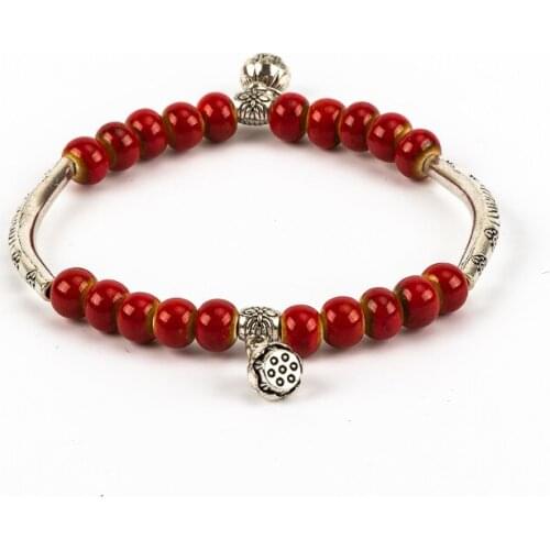 Ceramic Beads Elastic Bracelets bohemia vintage Classic style Jewelry Bracelet for women #DY219