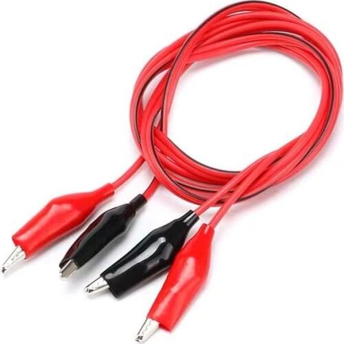 1meter 4 Alligator Clip Electrical Connector Clamp Insulated Test Lead Cable Alligator clip to alligator clip