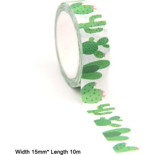 10PCS/lot 15MM*10M Green Cactus Washi Stickers Masking Tapes Decorative DIY Stationery office supplies kawaii washi tape set