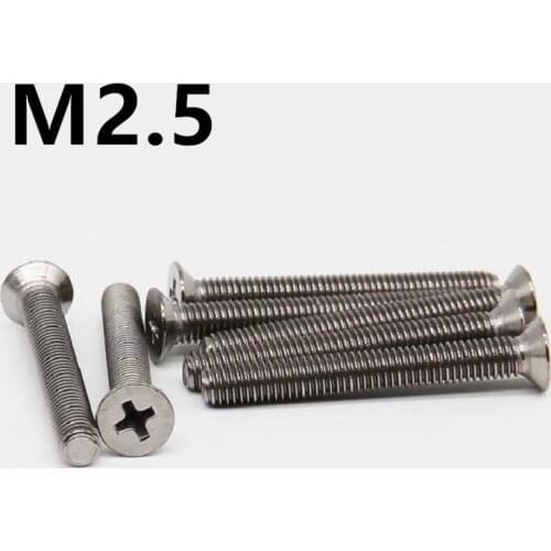10PCS M2.5x4/5/6/8/10/12mm Titanium screw Countersunk head DIN965 GB819 Pure titaniums GR2 Flat heads Phillips screws