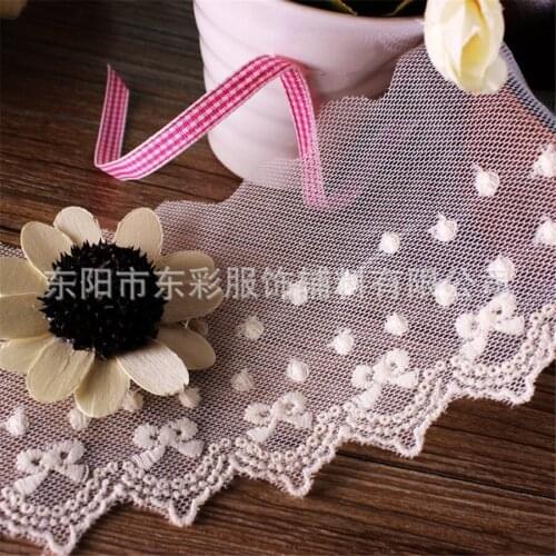 15yard*8 cm Embroidery Lace Ribbon Cotton Lace for DIY Sewing Handmade Crafts Wedding Decor Fashion Sleeve Edge Accessories