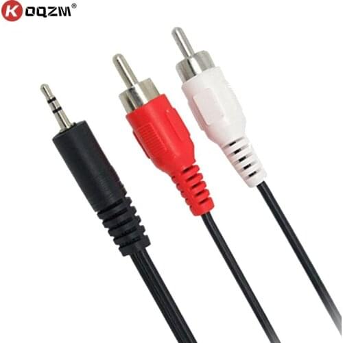 3.9 ft 3.5mm Plug jack to Dual 2 RCA male Cable Stereo PC Audio Splitter Aux To 2 RCA Audio Cables 1.2m