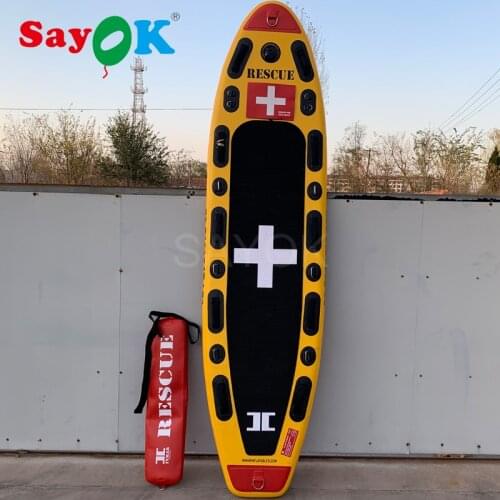 3m Portable Inflatable Rescue Sled Rescue Yacht Surf Rescue Board Floating Mat with Hand Pump For Water Rescuing