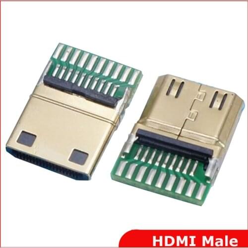 3pcs/lot Mini HDMI Male 19pin Jack Connector C Type with PCB Board HD Data Interface USB Jack Free Shipping
