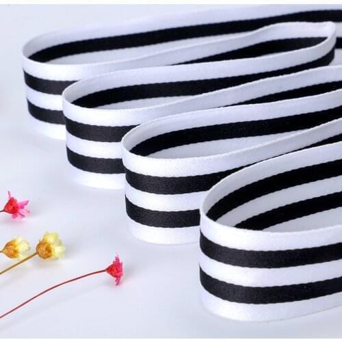 40mm Black White Wavy Stripe Grosgrain Ribbons Handmade Tape DIY Bowknot Satin Ribbon Garment Accessories Backpack Strap Belt