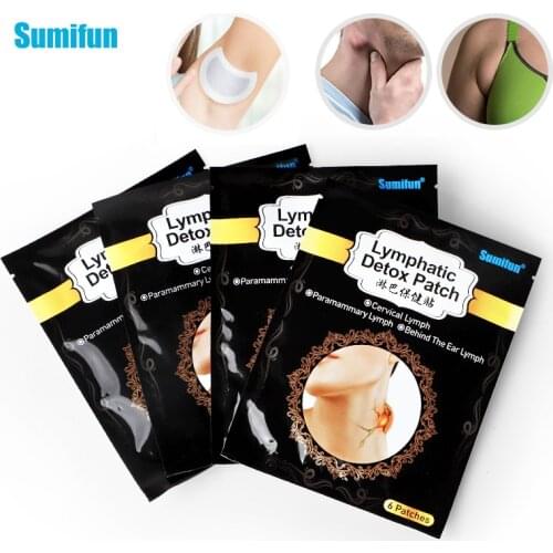 6pcs Lymphatic Detox Patch Lymph Pads Medical Plaster Reduce Neck Armpit Swelling Detox Herbs Sticker Body Health Care K05901