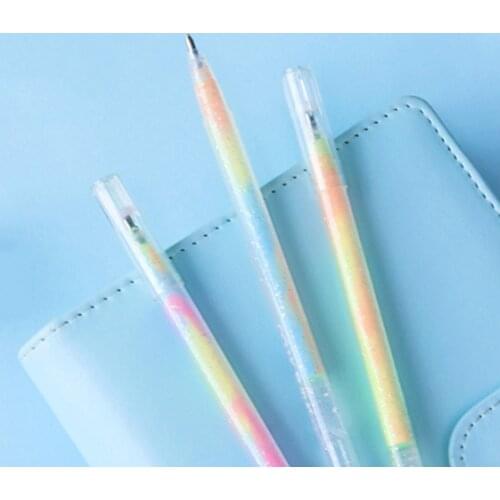 6Color/Set Creative Rainbow Gradient Pastel Highlighter Hand account painting Gel Pen Marker Pen Stationery Office&School Suppli