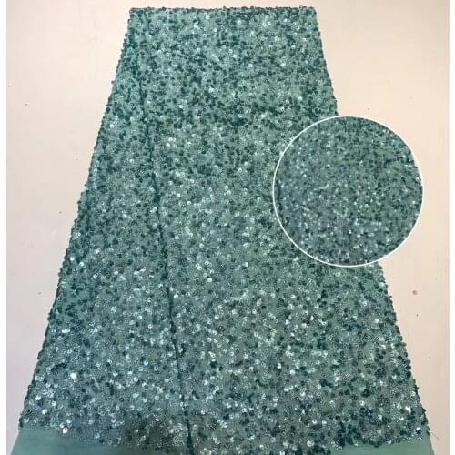 African Lace Fabric 2021 High Quality French Lace Fabric, Sequin Embroidery Tulle Lace Fabric, Suitable For Wedding ZX3796