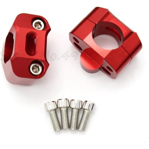 Pair 1 1/8" CNC Aluminum Motorcycle Handlebar Risers 28mm Adjustable Fat Bar Clamps Universal for Honda Kawasaki Ducati Yamaha