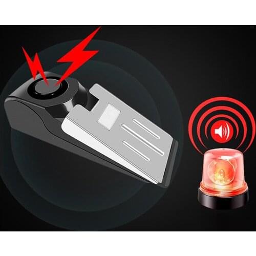 For Traveling Security System Wireless Wedge Shaped Floor Metal Office Home Block Vibration Doorstop Anti-theft Alarm