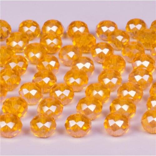 Gold Yellow AB Color 4mm 6mm 8mm Rondelle Austria faceted Crystal Glass Beads Loose Spacer Round Beads for Jewelry Making