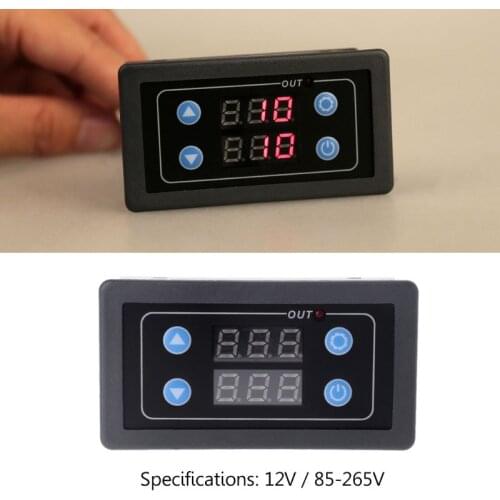 DC12V AC110V/220V Digital Time Delay Relay Module Timer Cycle Control with Case