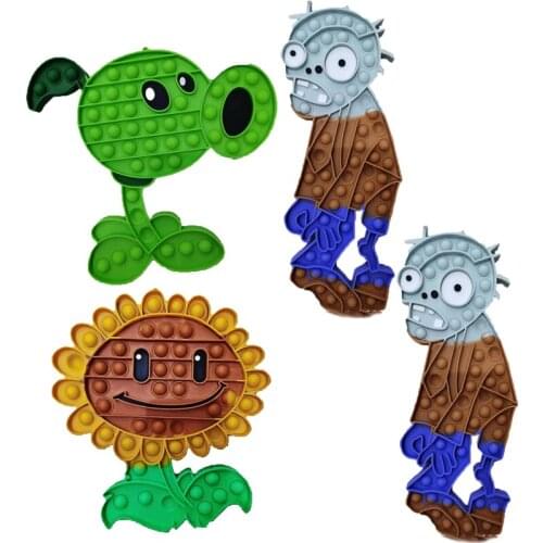 Plant VS Zombie Fidget Toys Anime Anti Stress Push Bubble Figet Antistress Reliever Child Funny Game Kawaii Gifts Boys Adult XXL