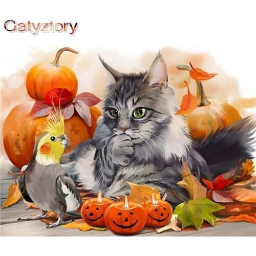 GATYZTORY Frame Animals Black Cat DIY Painting By Numbers Modern Wall Art Canvas Painting Unique Gift For Home Wall Decor 40x50c