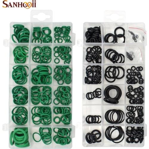 SANHOOII 495PCS 36 Sizes O-ring Kit Black&Green Metric O ring Seals Nitrile Rubber O ring Gaskets oil resistance 270pcs + 225pcs