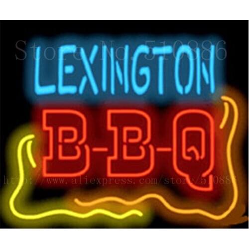 Lexington BBQ Open Barbeque Glass Tube neon sign Businese Handcrafted Light Bulbs Shop Store Signs Signboard Signage 19"x15"