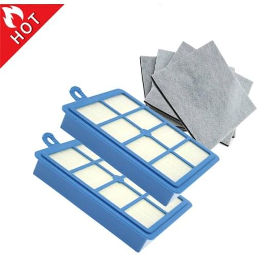 Washable 2PCS dust Hepa Filter H12 H13+4PCS Motor cotton filter for Philips Electrolux AEG Vacuum Cleaner replacement parts