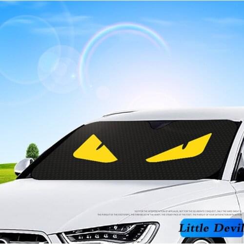 Cartoon Eye Car Windshield Sunshade Cover For Ford ranger Mondeo Kuga Fiat 500 Abarth Nissan Ashqai J11 Juke Jeep Wrangler JK