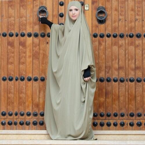 Hooded Muslim Women Hijab Dress Prayer Garment Jilbab Abaya Long Khimar Full Cover Ramadan Gown Abayas Islamic Clothes Niqab