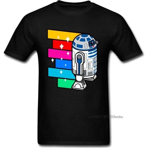 Art Design R2D2 Zoom T Shirt 2019 Custom Men T-shirt Hip Hop Colorful Robot Printed Adult Cartoon Tshirt Funny