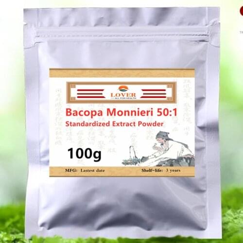 Organic Bacopa Monnieri 50:1 Standardized Extract Powder,Support Positive Mood,Memory,Focus and Attention,Fight Against Anxiety