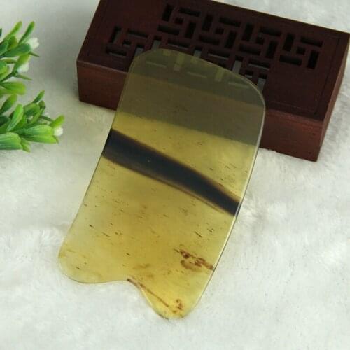 Genuine natural cattle horn scraping plate meridians stovepipe thin face beauty acupuncture scraping tabletsSZ
