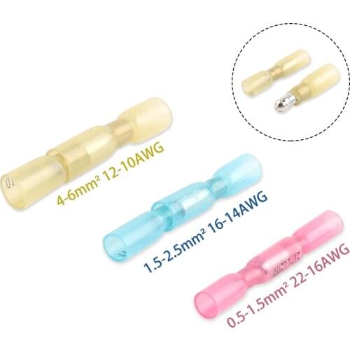 Female Male Splice Wire Terminal Bullet waterproof Heat Shrink Nylon Copper Butt Terminals Crimp Elelctrical Cable Connector