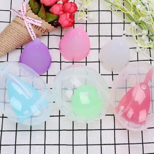 Colorful Reusable Medical Grade Collector Menstrual Silicone Menstrual Cup with Sterilize Cup Womens Feminine Hygiene