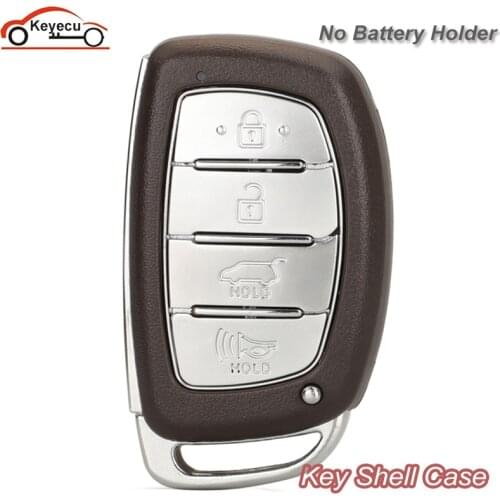 KEYECU Replacement Remote Car Key Shell Case Fob 4 Button for Hyundai IX25 IX35 Sonata Tucson 2014-2017 2018 No battery holder
