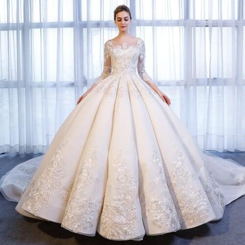 337 robe de mariage 2020 vestido de festa de casamento wedding dress 2020 ball gown long sleeve dress lace vestido largo elegant