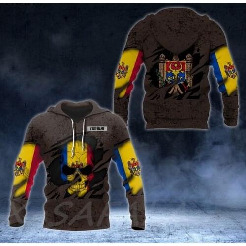 MOLDOVA RESTRO SKULL Flag Country Jesus 3D Printed Man Female Zipper HOODIE Pullover Sweatshirt Hooded Jersey Tracksuits