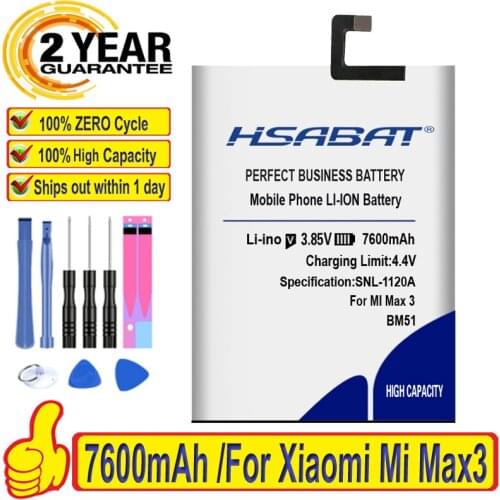 Top Brand 100% New 7100mAh BM51 Battery for Xiaomi Mi Max3 Max 3 Batteries + free gfit