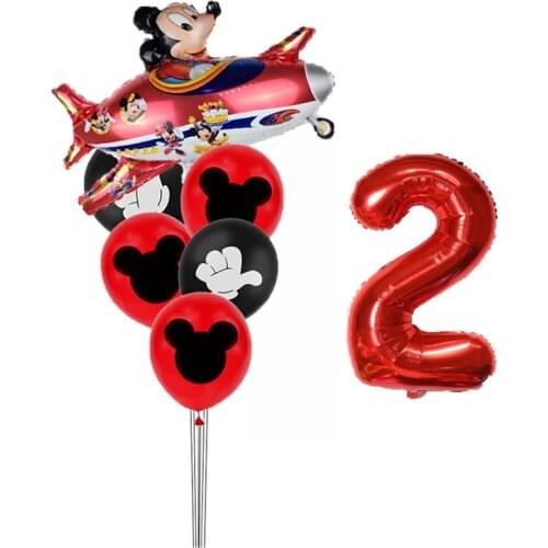 Mickey Mouse Party Birthday Balloons Decoration Number 1 Year Baby Shower Helium Latex Balloon Globos Cumpleanos Infantiles
