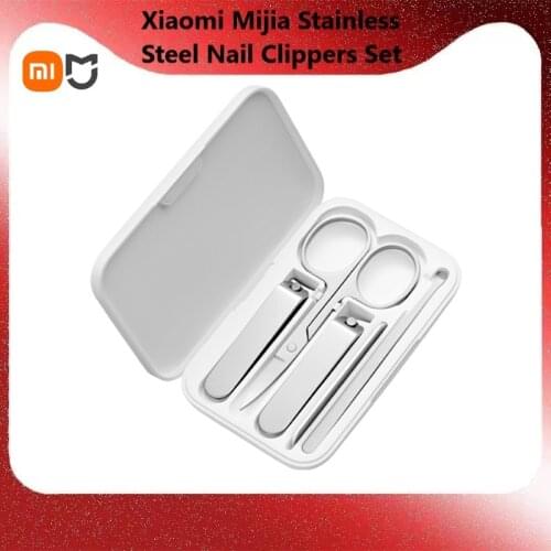 Xiaomi Mijia 5Pcs Portable Fingernail Toenail Manicure Pedicure Magnetic Absorption Stainless Steel Nail Clipper Set