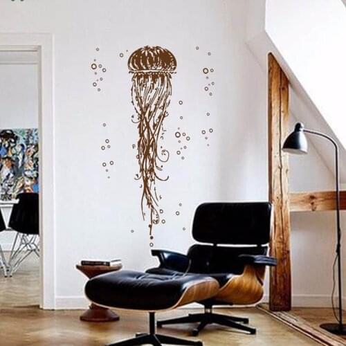 YOYOYU Vinyl Wall Decal Cube Jellyfish In The Ocean Water biological Drops Interior Room Home Decoration Stickers FD254