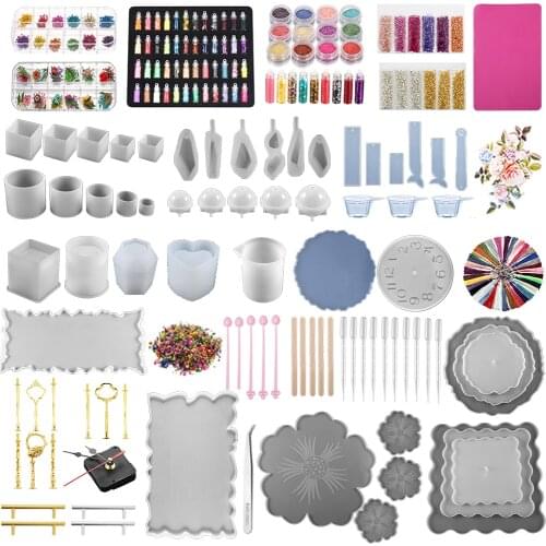 1 Set Mixed Style Epoxy Resin Molds Set UV Jewelry Casting Tools Materials Resin Casting Molds For DIY UV Epoxy Kits