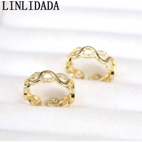 10Pcs Fashion cz ring, adjustable plated cubic zircon ring,popular jewelry wholesale