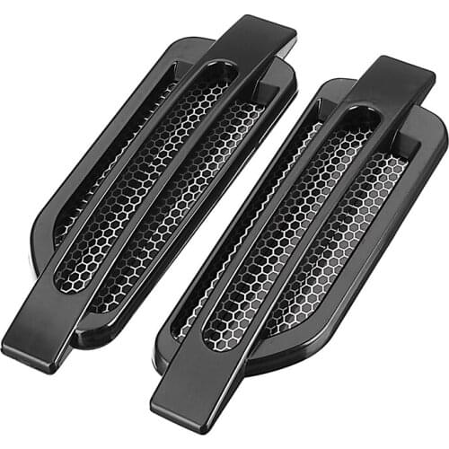 2Pcs/Set High Quality Car Side Air Flow Vent Black For Fender Hole Cover Intake Grille Duct Decoration ABS Plastic Sticker