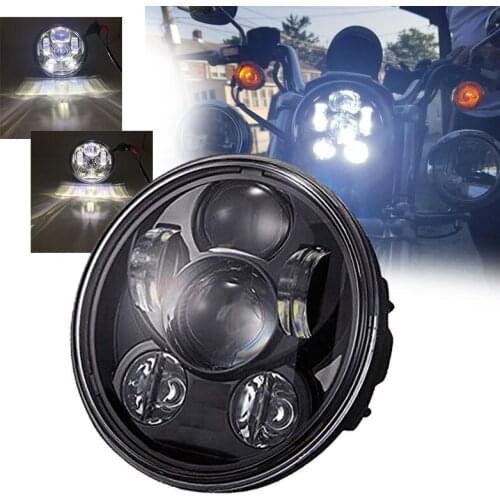 5.75" 5-3/4" Motorcycle Projector 45W LED Lamp Headlight For H arley Sportster 883 1200, Iron 883, Dyna, Street Bob FXDB