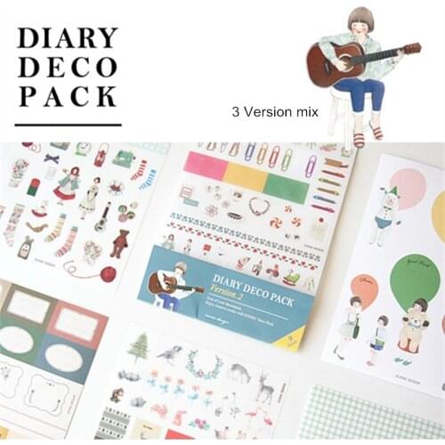 9 Sheets Diary Deco Stickers Set for Photo Album Frame Notebook Vintage Home DIY Art Sticker Tag A6935