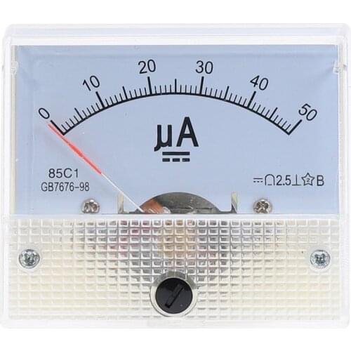 DC 85C1-UA Analog Current Meter 30uA 50uA 100uA 200uA 500uA Analog Ammeter Panel Current AMP Meter Gauge Mechanical Amperemeter