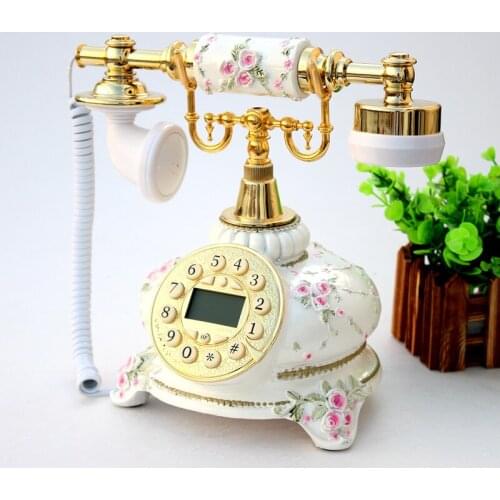 Antique antique telephone set European telephone pastoral retro telephone rotary dial telephone set