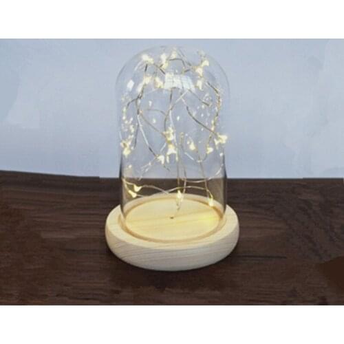 Free Shipping 9*15cm Lumious Wrie Log Base Glass Dome Home Decoration Diameter=9cm Height=15cm Glass Dome Wedding Prop
