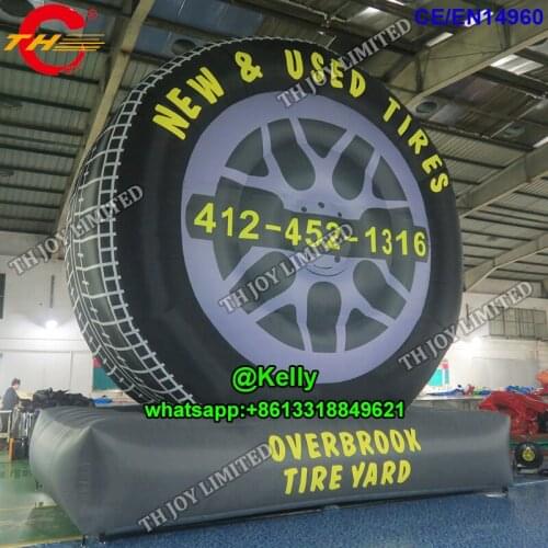 Free air shipping 4m/6mH giant inflatable tire balloon for sale, advertising big inflatable tyer inflatable tire model